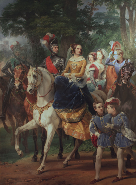 Alexandra Feodorovna / Knights  tournam. from Emile Jean Horace Vernet