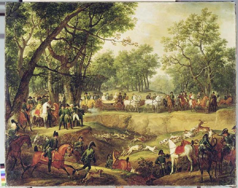 Napoleon Bonaparte auf der Jagd im Wald von Compiegne from Emile Jean Horace Vernet