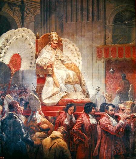 Pope Pius VIII (1761-1830) in St. Peter's on the Sedia Gestatoria from Emile Jean Horace Vernet