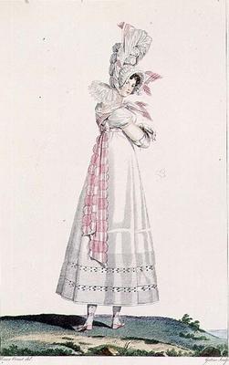 Summer Dress, fashion plate from 'Incroyables et Merveilleuses', engraved by Georges Jacques Gatine