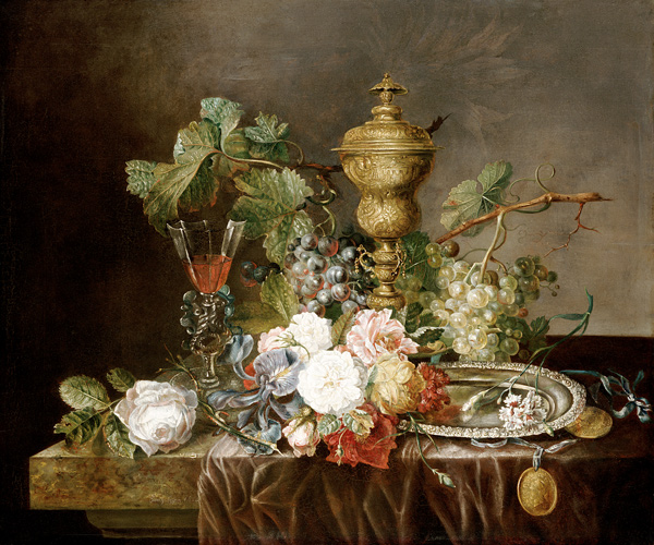 Blumenstillleben mit einem silbervergoldeten Pokal from Emily Coppin Stannard