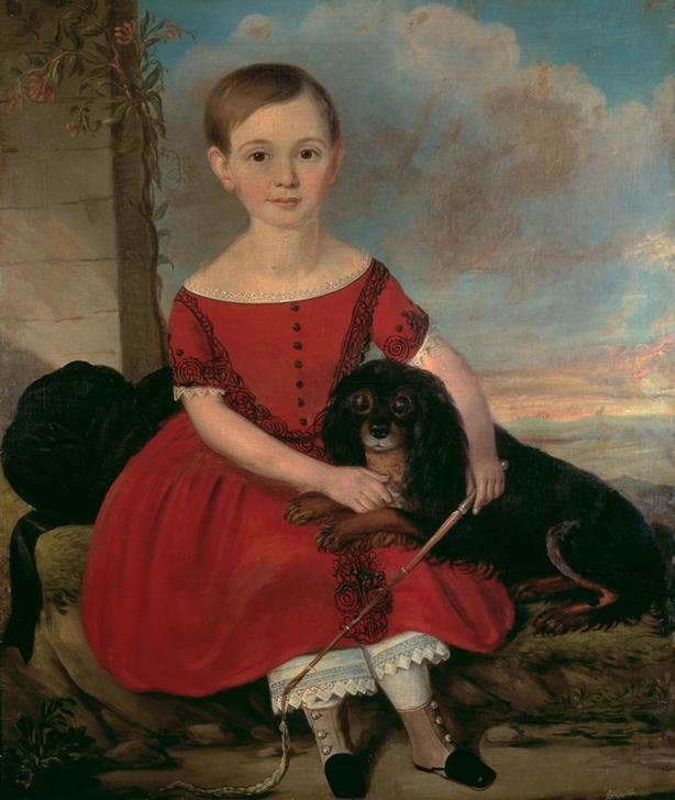 Portrait of a Young Boy, A Spaniel at his Side from Englisch
