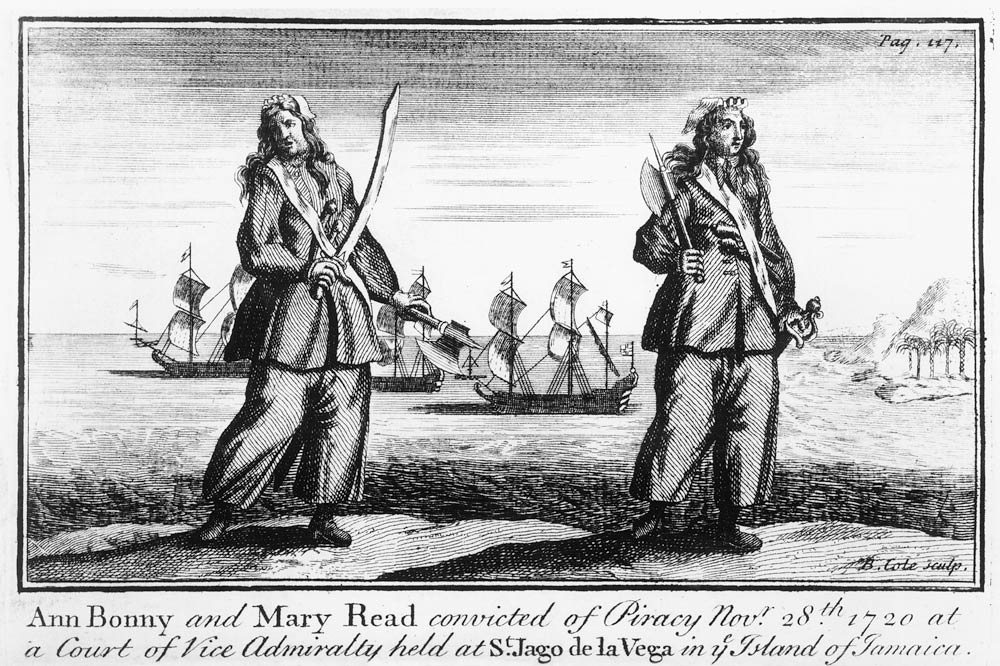 Ann Bonny and Mary Read convicted of piracy November 28th 1720 at a court of Vice Admiralty held at  from English School