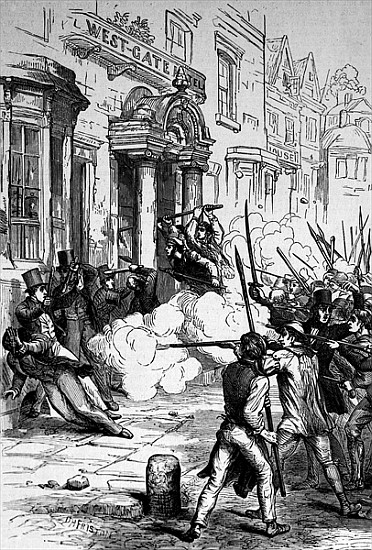 Attack on the Westgate Hotel, Newport on 4th November 1839 from English School