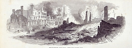 Broad-street, New York, after the recent fire, from ''The Illustrated London News'', 23rd August 184 from English School