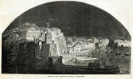 Burford''s New Panorama of Naples Moonlight, from ''The Illustrated London News'', 11th January 1845 from English School