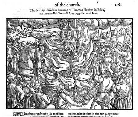 The Burning of Thomas Haukes, 10 June 1555 from English School