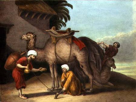 Two Camels with Attendants from English School
