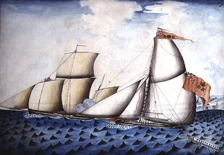 The Capture of "The Four Brothers" by "The Badger", Revenue Cutter from English School
