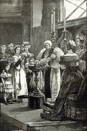 Christening of the Princess Louise in Buckingham Palace Chapel from English School