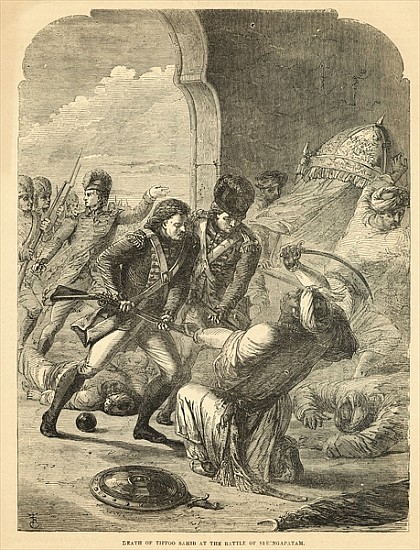 Death of Tippoo Sahib at the Battle of Seringapatam from English School