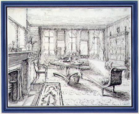 An English Regency country house interior from English School