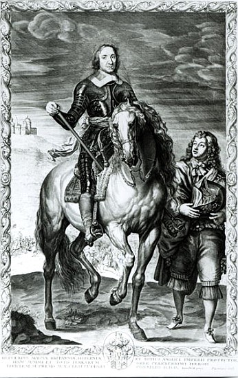 Equestrian Portrait of Oliver Cromwell (1599-1658) from English School