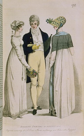 Evening Dresses for August 1808, illustration from ''Le Beau Monde or, Literary and Fashionable Maga from English School