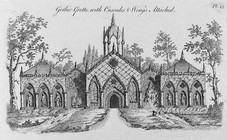 Gothic Grotto with Cascades and Wings Attached, from 'Grotesque Architecture or Rural Amusement' by from English School