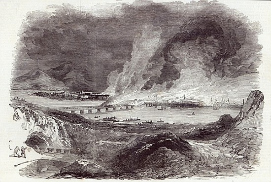 Great Fire at Pittsburgh, from The Illustrated London News, 17th May 1845 from English School