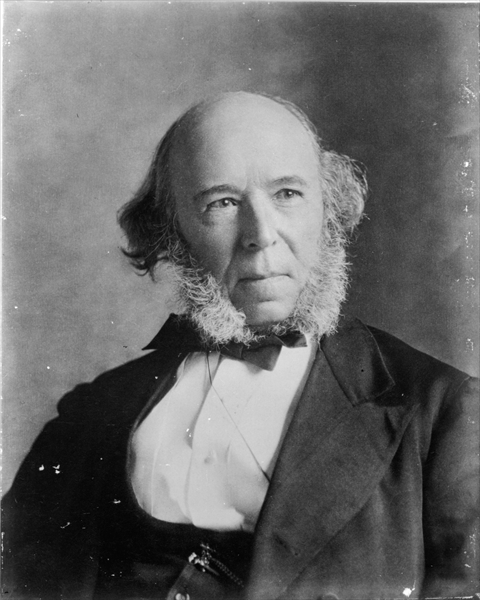 Herbert Spencer (1820-1903) (b/w photo)  from English School