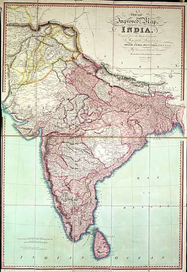 Improved Map of India published in London 1820 () from English School
