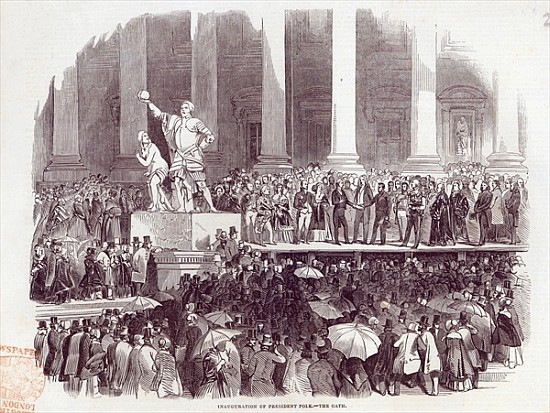 Inauguration of President Polk: The Oath, from ''The Illustrated London News'', 19th April 1845 from English School