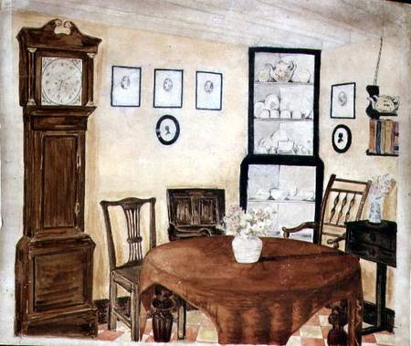 Interior of an Antique Dealer's House from English School