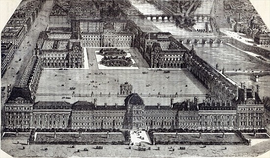 Modern view of the Tuileries and the Louvre, Paris from English School