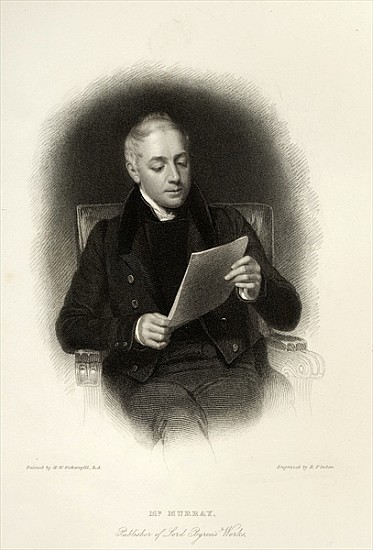 Mr. Murray, publisher of Lord Byron''s works; engraved by E. Finden from English School