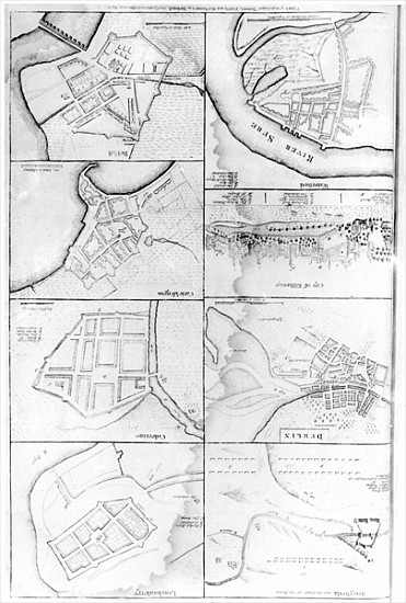 Plans of the principle Towers, Forts and Harbours in Ireland from English School