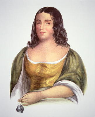 Pocahontas (c.1595-1617) (colour litho) from English School