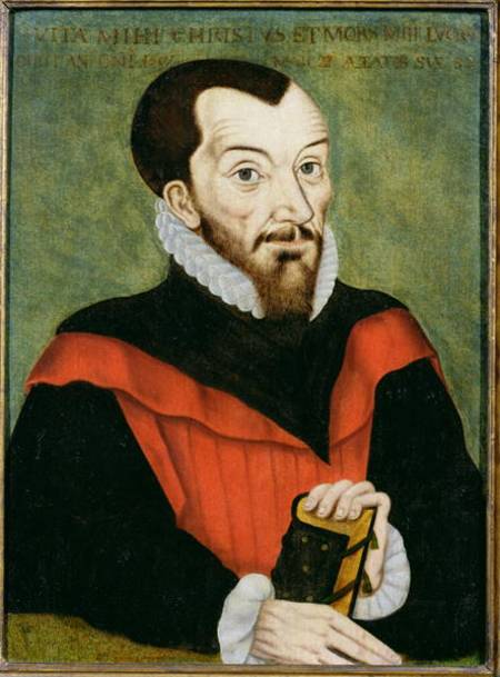Portrait of John Rainolds (1549-1607) President of Corpus Christi College and co-editor of the Autho from English School