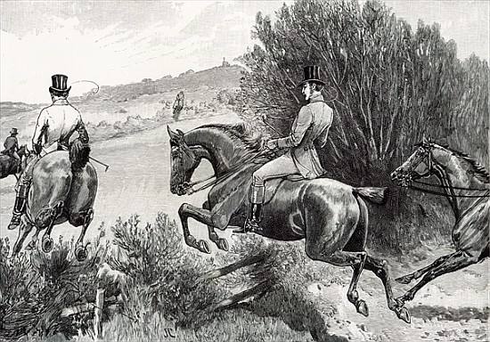 Prince Albert Hunting near Belvoir Castle from English School