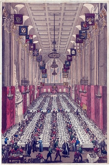 Representation of the Interior of Guildhall on the occasion of the visit of the King and Queen, at t from English School