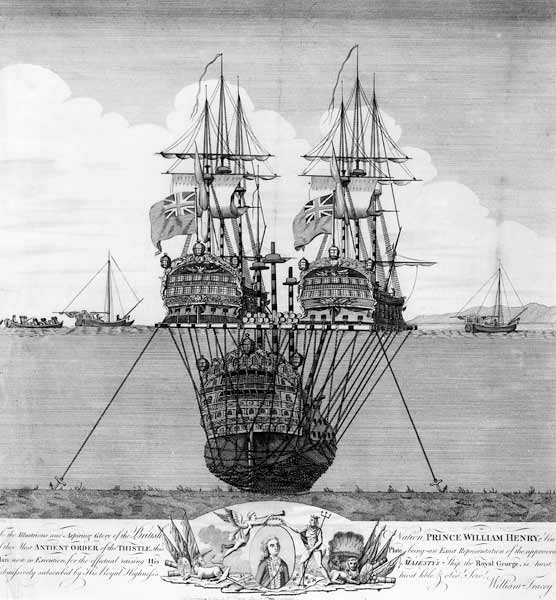 The Attempt made to Salvage the HMS Royal George, c.1783 from English School