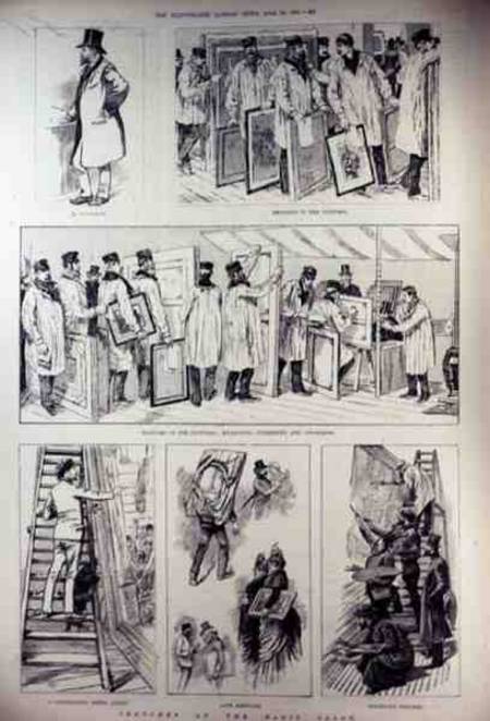 Sketches at the Paris Salon, from 'The Illustrated London News' from English School