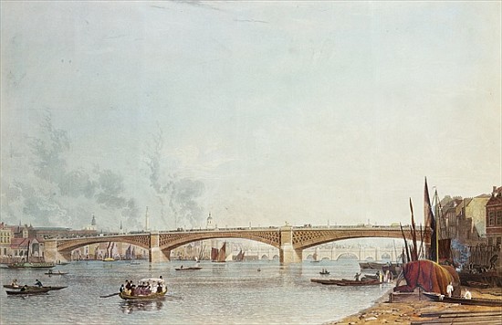Southwark Bridge, West Front, from Bankside, looking towards London Bridge from English School