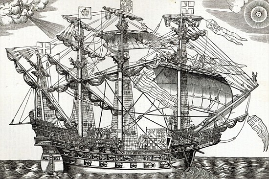 The Ark Raleigh, the Flagship of the English Fleet, from ''Leisure Hour'' from English School