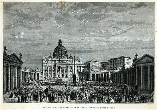 The Great Easter Benediction in the Piazza of St. Peter''s, Rome from English School
