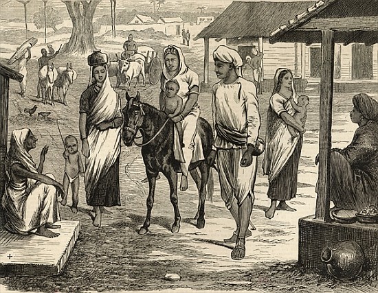 The Indian Famine: A Bengalee Village, from ''The Illustrated London News'', 16th May 1874 from English School