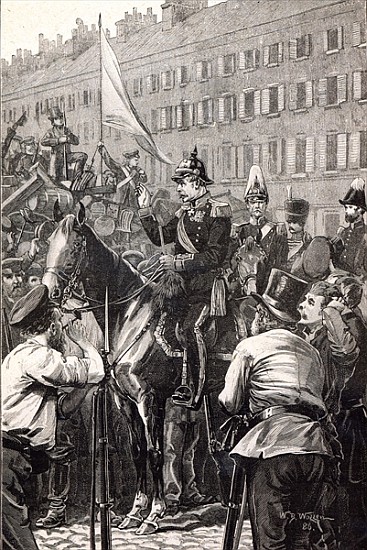 The King of Prussia addressing the Berliners in 1848 from English School