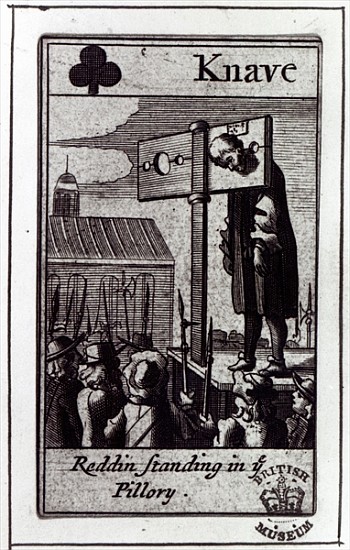The Knave of Clubs, from a pack of Cards relating to the 1678 Popish Plot and the condemnation of Na from English School