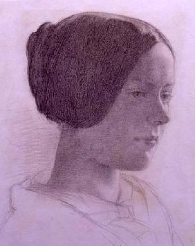Portrait of a Young Woman with her Hair in a Bun