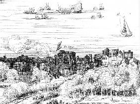 The Swan Theatre on the Bankside as it appeared in 1614