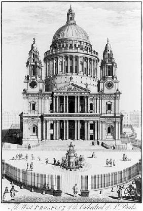 The West Prospect of St. Paul''s Cathedral; engraved by R. Parr (fl.1723-50)
