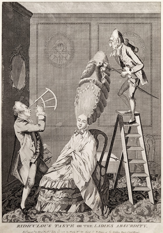 Ridiculous Taste or the Ladies Absurdity, pub. by A. Darly, London, 1771 (litho) from English School, (18th century)