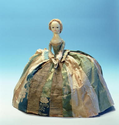 Letitia Penn doll (wood & textile) from English School, (18th century)