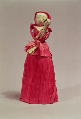 31:Corn husk doll, Victorian, c.1880 from English School, (19th century)