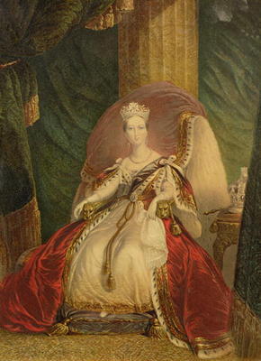 Portrait of Queen Victoria (1819-1901) (colour litho) from English School, (19th century)
