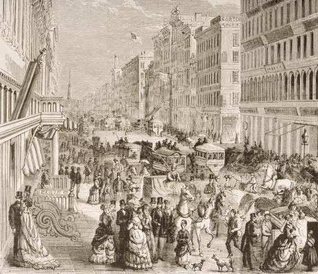 Broadway, New York City, c.1870, from 'American Pictures', published by The Religious Tract Society, from English School, (19th century)