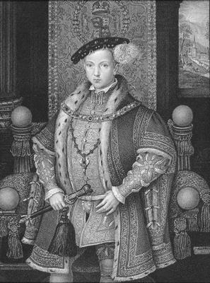 Portrait of King Edward VI (1537-53) from 'Lodge's British Portraits', 1823 (litho) from English School, (19th century)