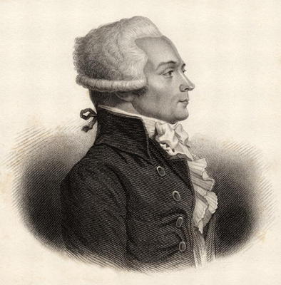 Portrait of Maximilien de Robespierre (1758-94) (engraving) from English School, (19th century)