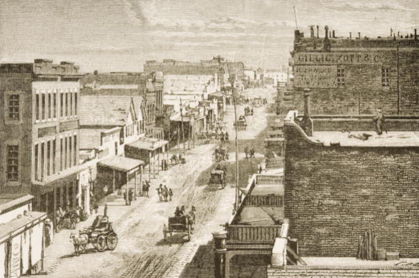 Street in Virginia City, Nevada, from 'American Pictures', published by The Religious Tract Society, from English School, (19th century)
